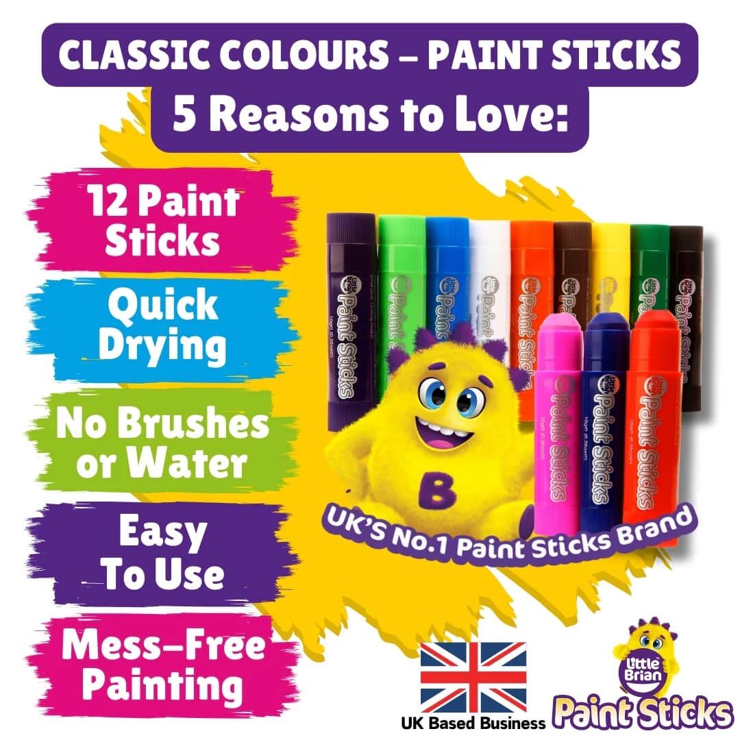 Little Brian - Paint Sticks Classic Colours 12 Assorted