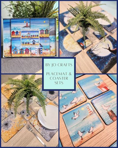 Faux Leather Placemat and Coaster Sets