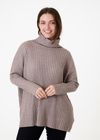 Cashmere Like Rib Cowl Neck Jumper
