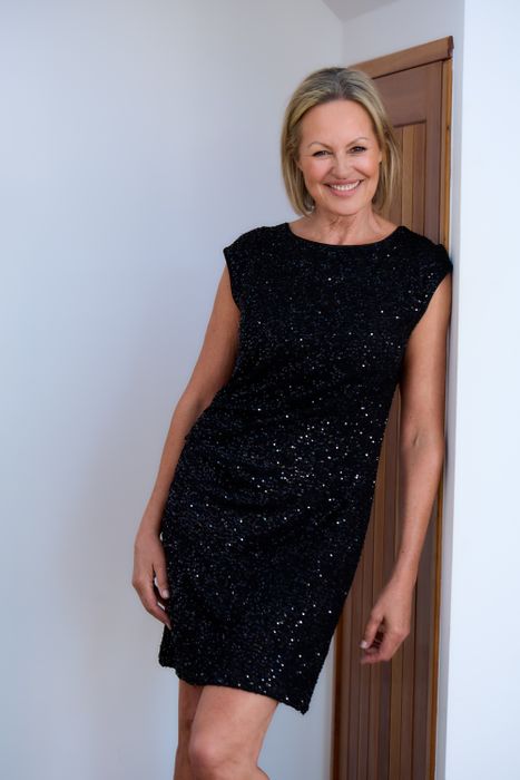 Sequin Jersey Dress