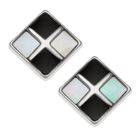 TIDE JEWELLERY -  chequered stud earrings