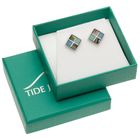 TIDE JEWELLERY -  chequered stud earrings