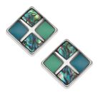 TIDE JEWELLERY -  chequered stud earrings