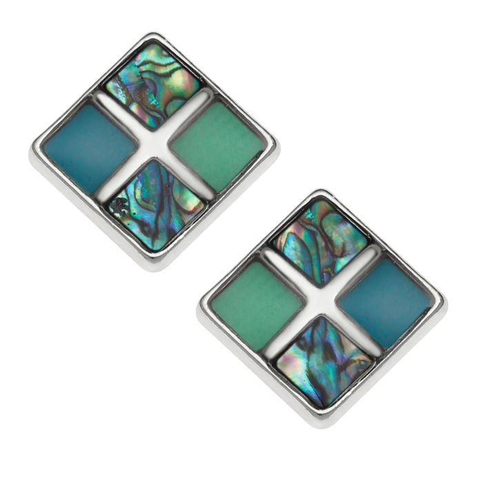 TIDE JEWELLERY -  chequered stud earrings