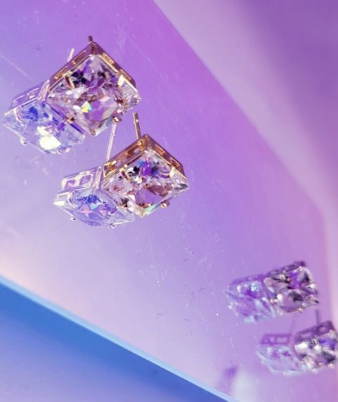 Square Crystal Stud Earrings