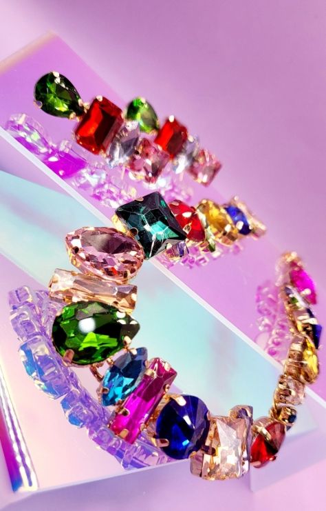 Aminra Crystal Duo Necklace & Earrings