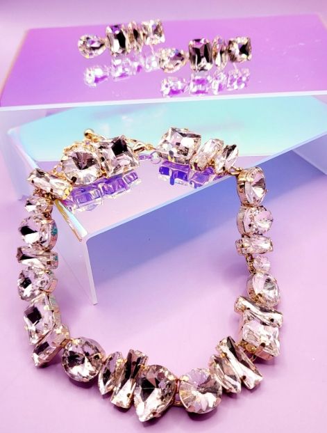 Aminra Crystal Duo Necklace & Earrings