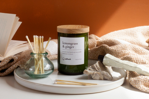 Recycled Wine Bottle Candles