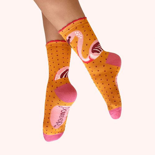 Powder Design - Pink Flamingo Ankle Socks (SKU: SOC845)