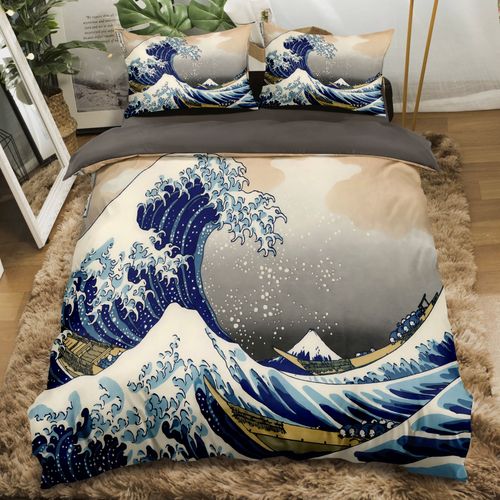 Hokusai Great Wave Japanese Duvet Cover Set