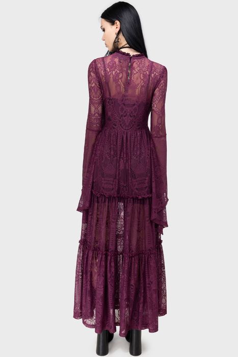 Hecate Lace Maxi Dress (Plum)