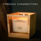 French Connection Natural Wooden Surround Orange and Ginger Candle
