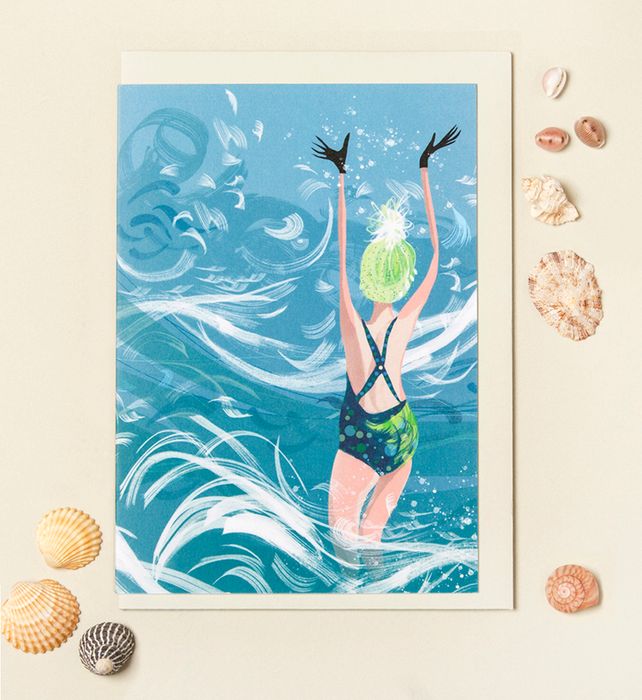 'Swim Wild & Free' – Greetings cards