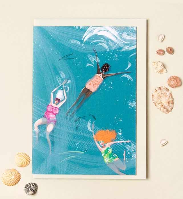 'Swim Wild & Free' – Greetings cards