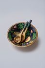Twilight Bird Large Salad Bowl with Enamel