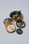 Twilight Bird Large Salad Bowl with Enamel