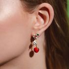 Apple Blossom & Mouse Drop Earrings