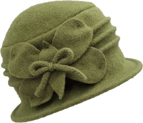 Womens Wool Vintage Cloche Hat