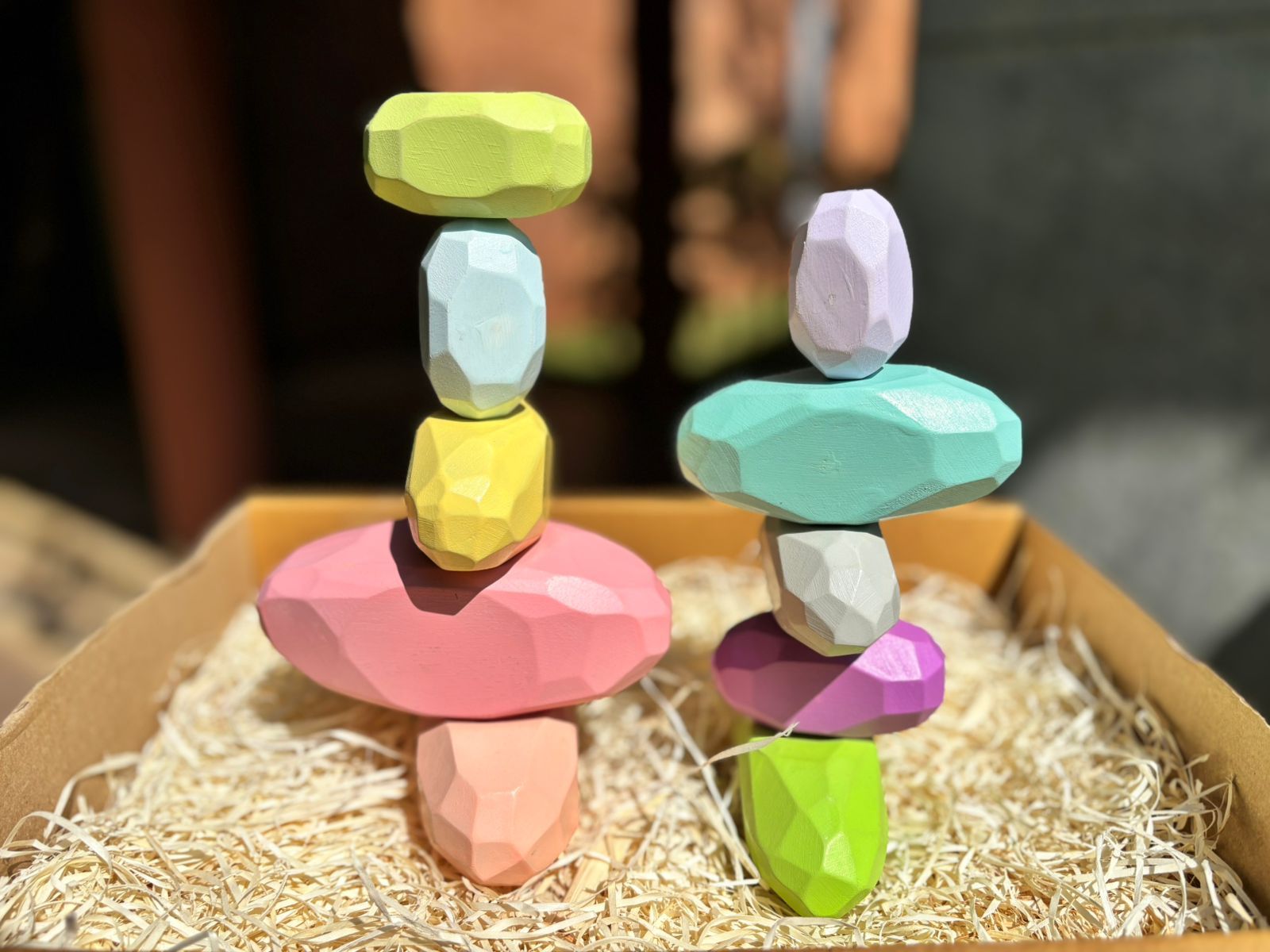 Spinning Drum , Balancing Rocks & Pull Along Elephant