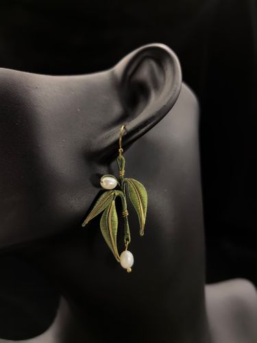 Silk Earrings - Bamboo