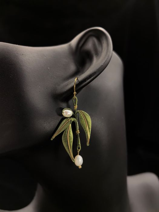 Silk Earrings - Bamboo