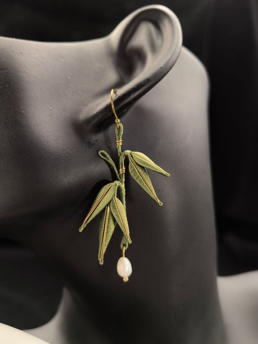 Silk Earrings - Bamboo