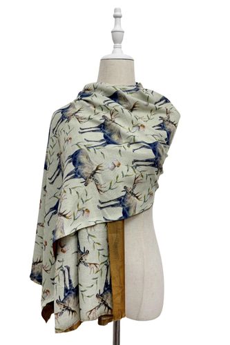 Moose Animal Print Wool Scarf