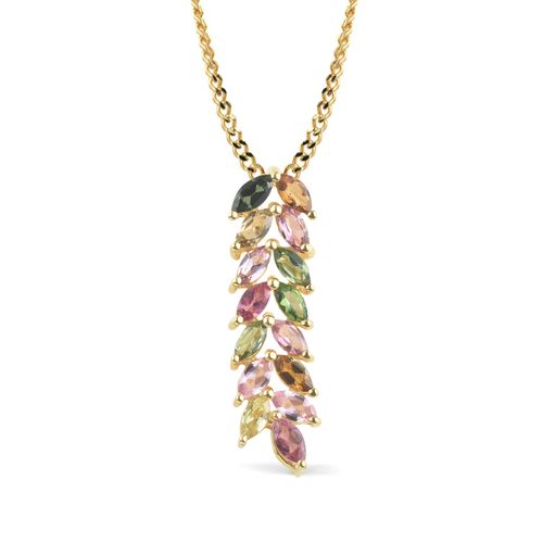 Multi Tourmaline Marquise Pendant with Prong Setting
