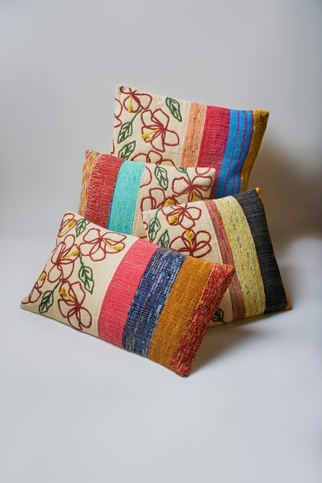 Embrova Cotton Embroidery Cushion with filler