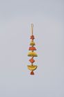 Hand-Painted Wooden Boho Wall Hanging with Tassels