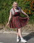 Rebel Romance Strawberry Field Stretch Flared Pinafore