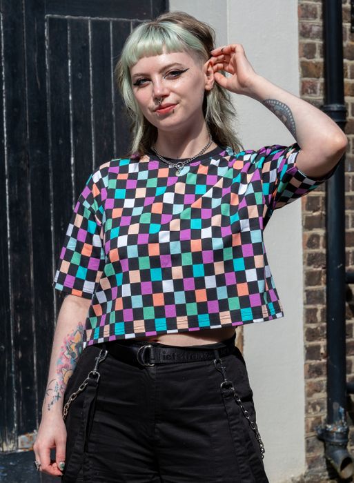 Rebel Romance Checkerboard Boxy Tee