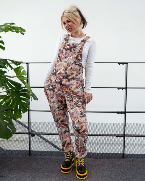 Rebel Romance Charity Print Dinoverse Stretch Dungarees