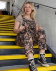 Rebel Romance Eye Spy Floral Stretch Dungarees