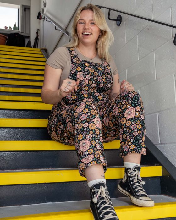 Rebel Romance Eye Spy Floral Stretch Dungarees