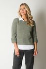 Textured Knit Jumper with Contrast Collar and Hem