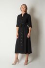 Button-Down Shirt Dress with Waist Tie