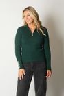 Cable Knit Quarter-Zip Sweater with Button Cuff Detail