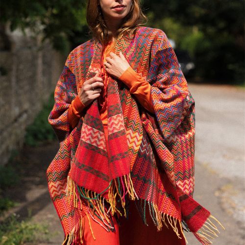 Kizzy Boho Red Blanket Wrap