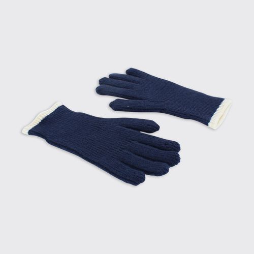 Men's Ribbed Navy Gloves