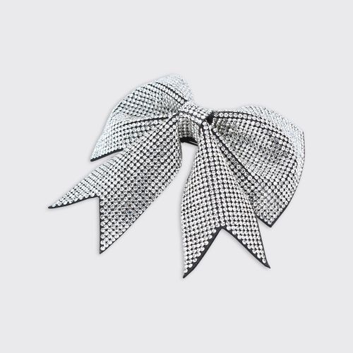 Silver Diamante Bow Hair Clip