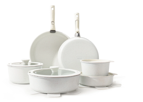 Sensarte Detachable Handle Nonstick Pots s and Pans Set - White