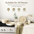 Sensarte Velvet Ceramic Nonstick Pots and Pans Set - White