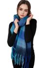Soft Chunky Checked Scarf with Tassels in Bright Multi