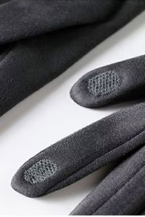 Single pompom Suede Gloves