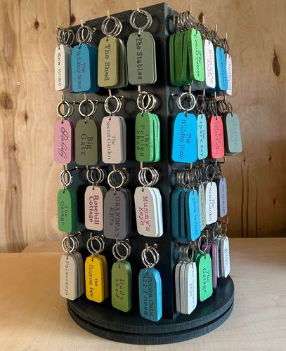 WOODEN SPINNER - KEY TAGS