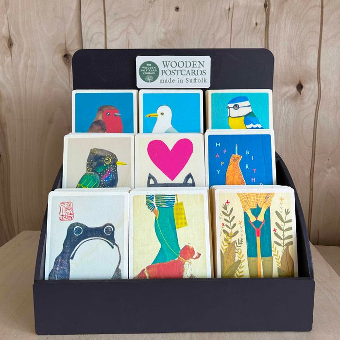 WOODEN POSTCARDS + WOODEN STAND