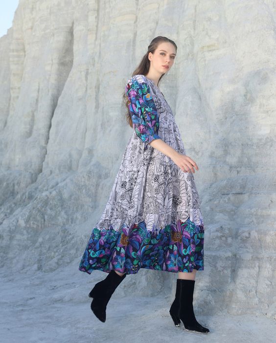 Snow white scalloped Maxi dress