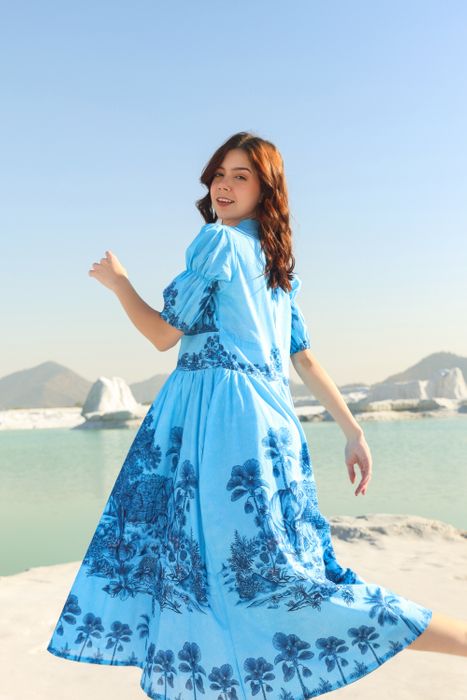 Sea way summery tier Midi dress