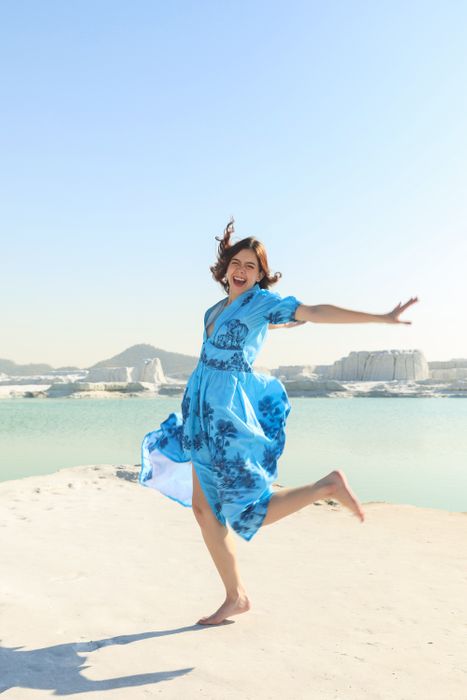 Sea way summery tier Midi dress